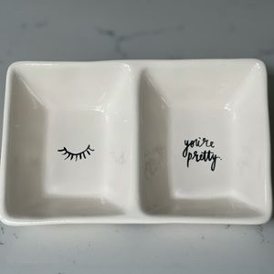 Rae Dunn You’re Pretty 2 Sided Cosmetic Dish